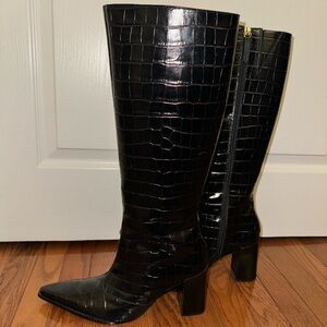 Schutz Raffaela up boot size 9 black/leather